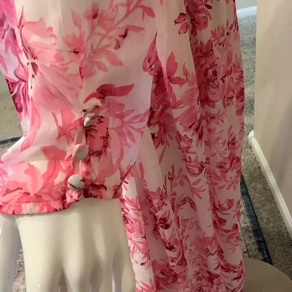 NWT Zara Floral Pink Maxi Dress - Picture 9 of 10